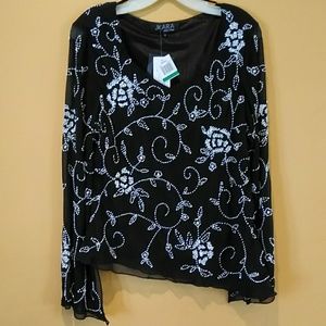 New Black and white beaded shirt